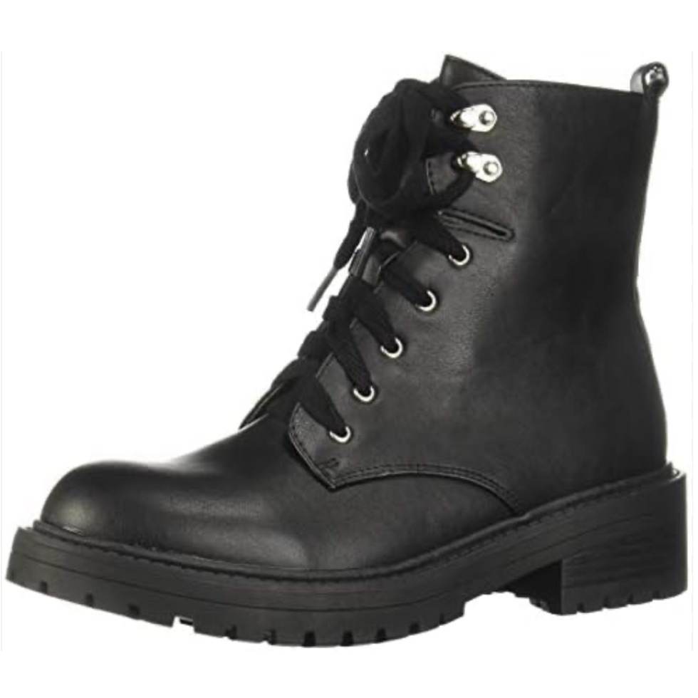 Nib Madden Girl Alicee Black Faux Leather Military Combat Boots 6